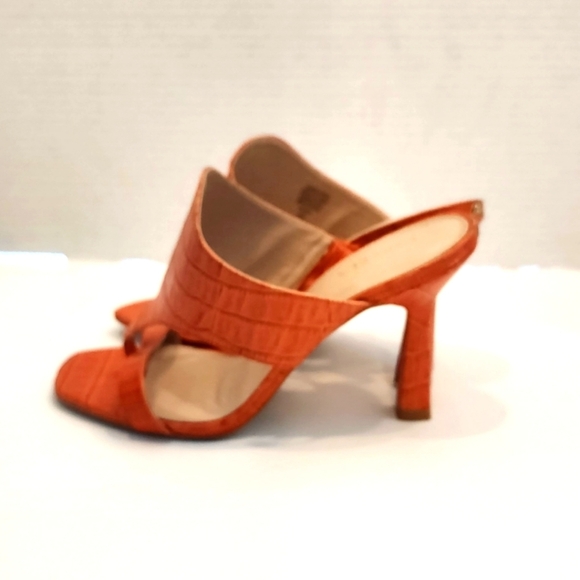 Carvela Women's Orange Croc Print Leather Stiletto Heels Dress Sandal Size 7.5 - Picture 4 of 6